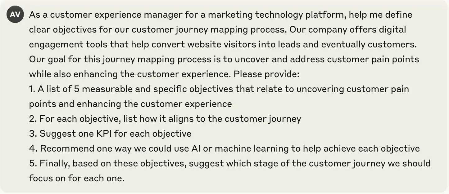ai customer journey map prompts, claude