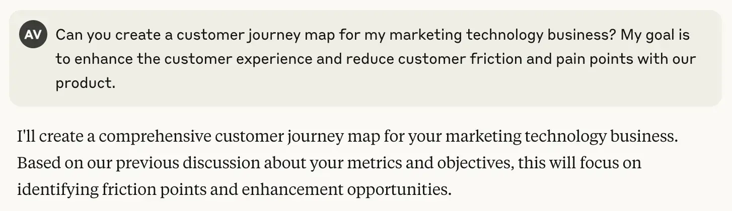 ai customer journey map prompt, claude ai