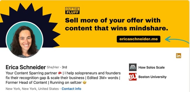 linkedin headline example erica schneider