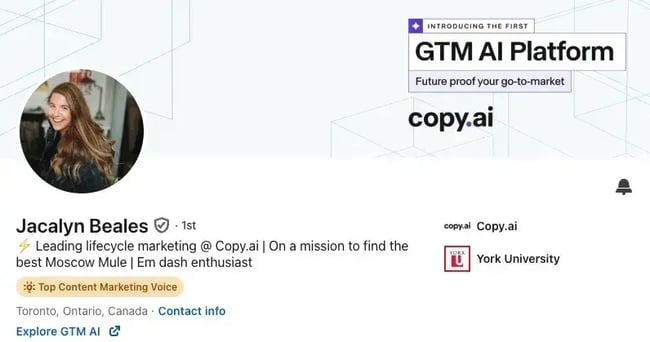 linkedin headline example jacalyn beales