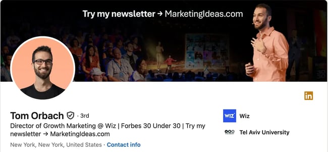 linkedin headline example tom orbach