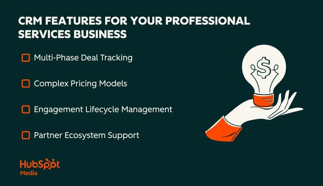 crm features for your professional services business. multi-phase deal tracking. complex pricing models. engagement lifecycle management. partner ecosystem support