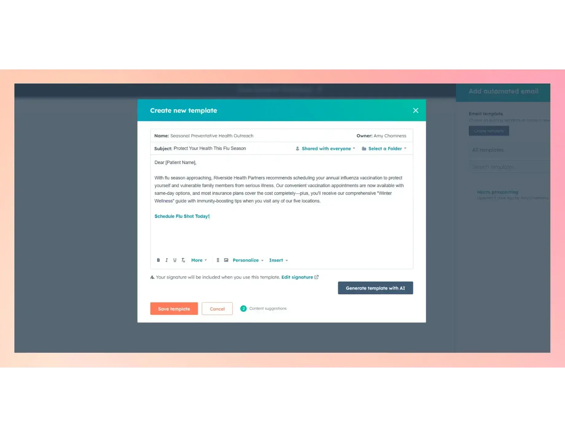 email marketing for healthcare: hubspot marketing hub