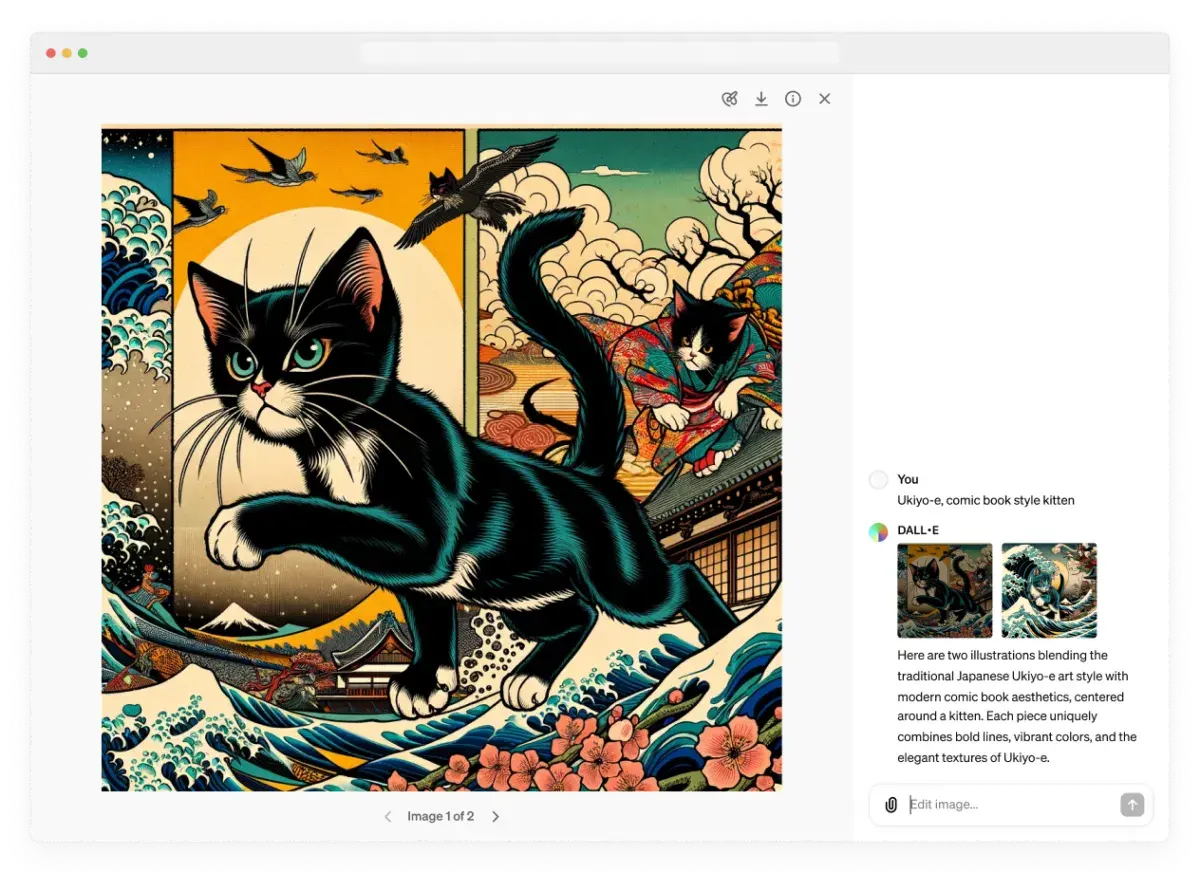 dalle-e 3’s interface, generative ai tools